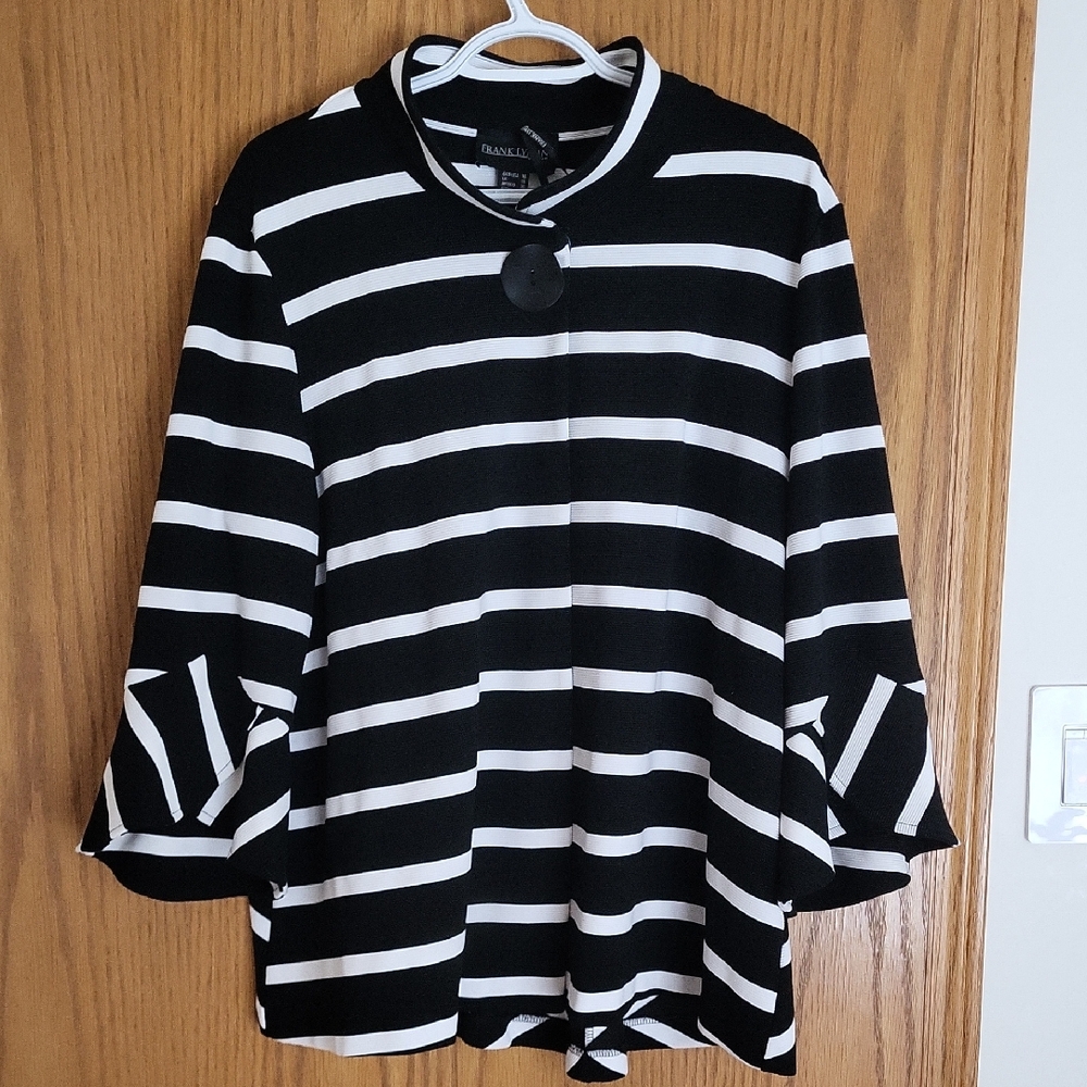Frank Lyman Design Black and White Striped Blouse